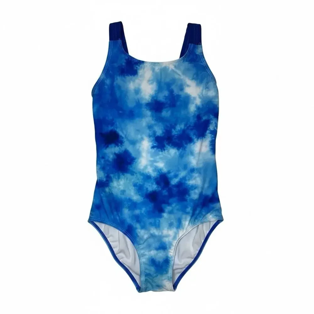 Girls blue tie-dye one-piece swimsuit Size 11/12